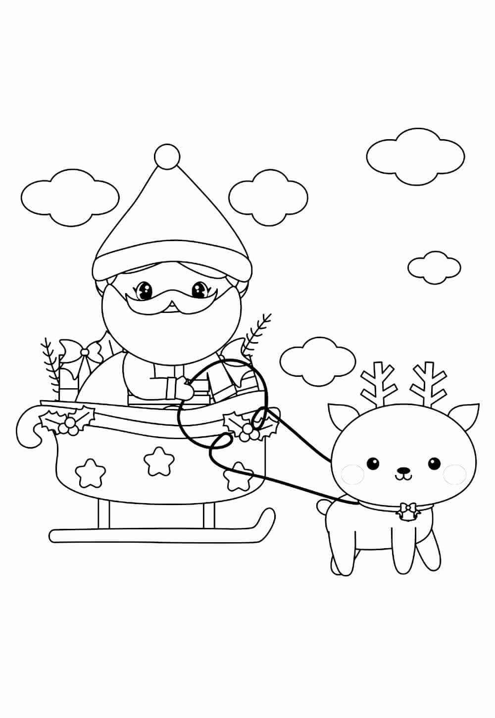 Desenho de Treno Do Papai Noel Desenho Colorir Imprimir 35