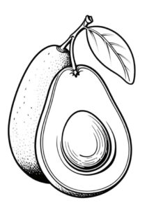 Desenho de Abacate Desenho Colorir Imprimir 03