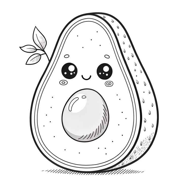 Desenho de Abacate Desenho Colorir Imprimir 06
