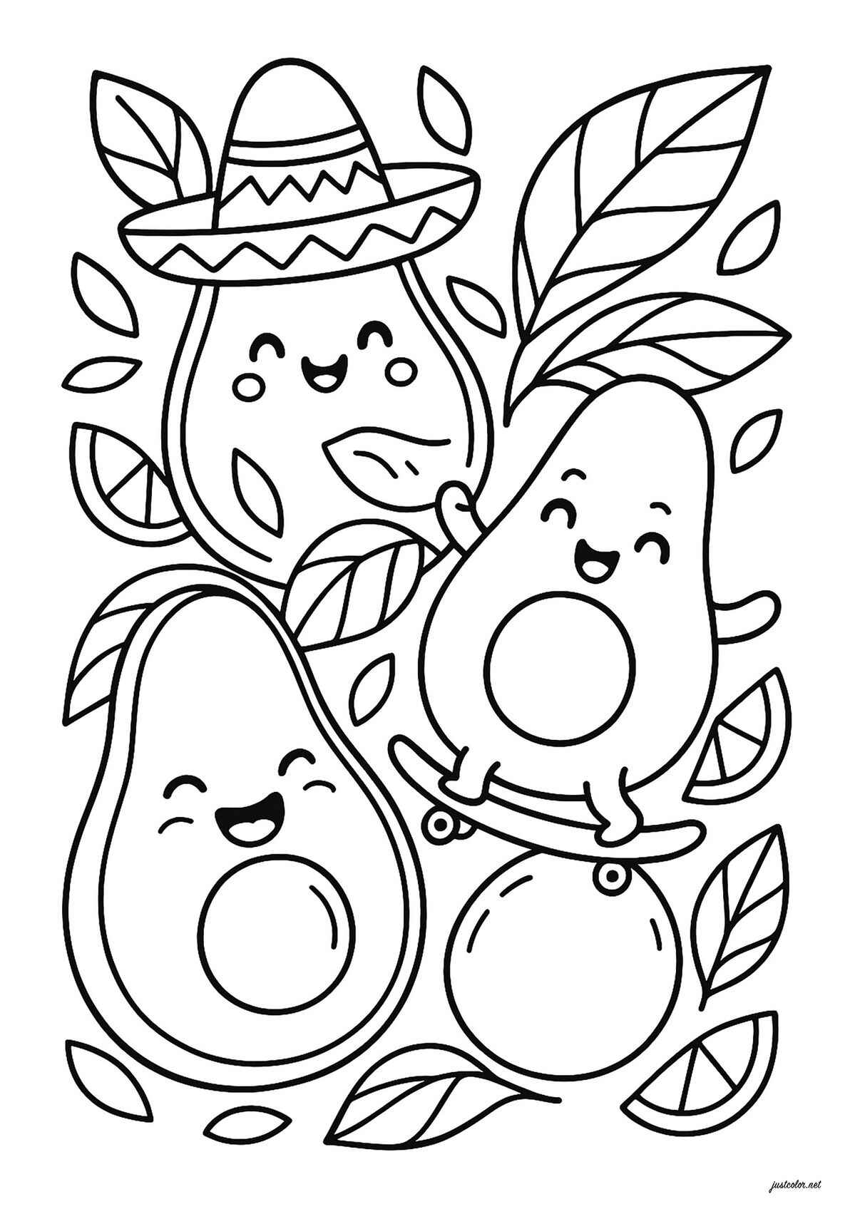 Desenho de Abacate Desenho Colorir Imprimir 07