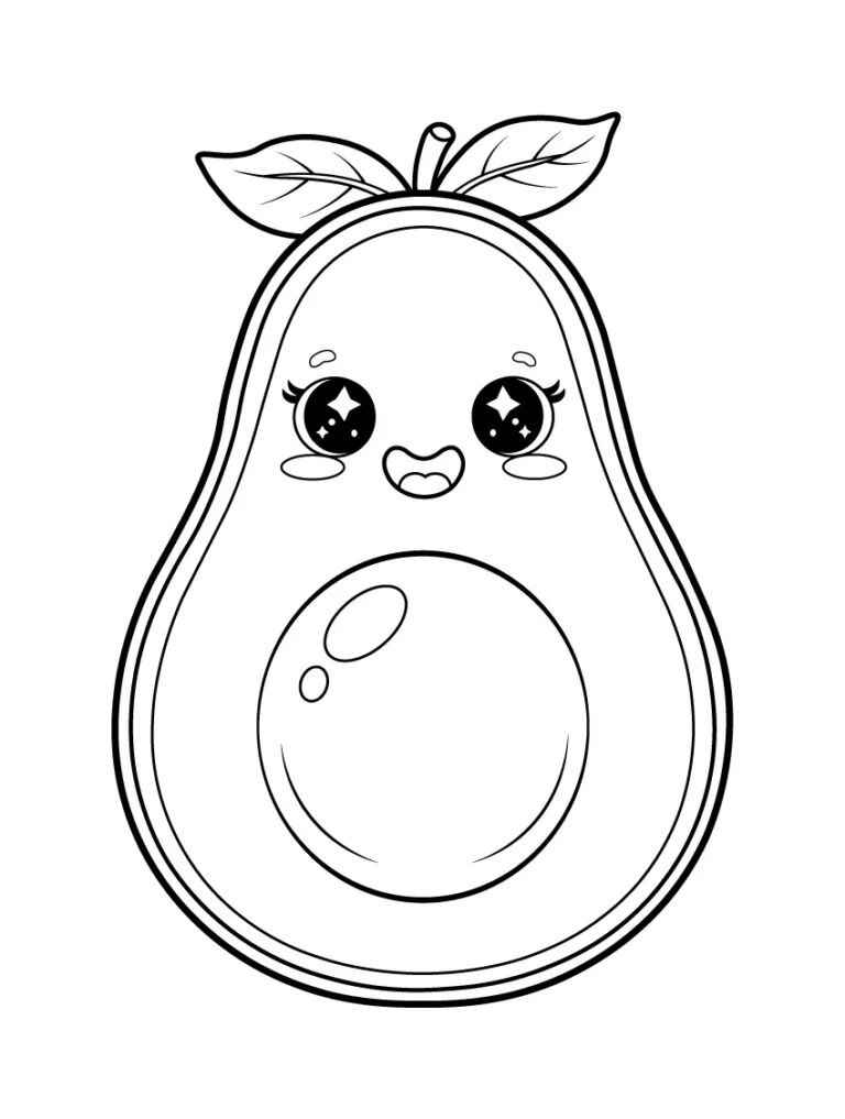 Desenho de Abacate Desenho Colorir Imprimir 09