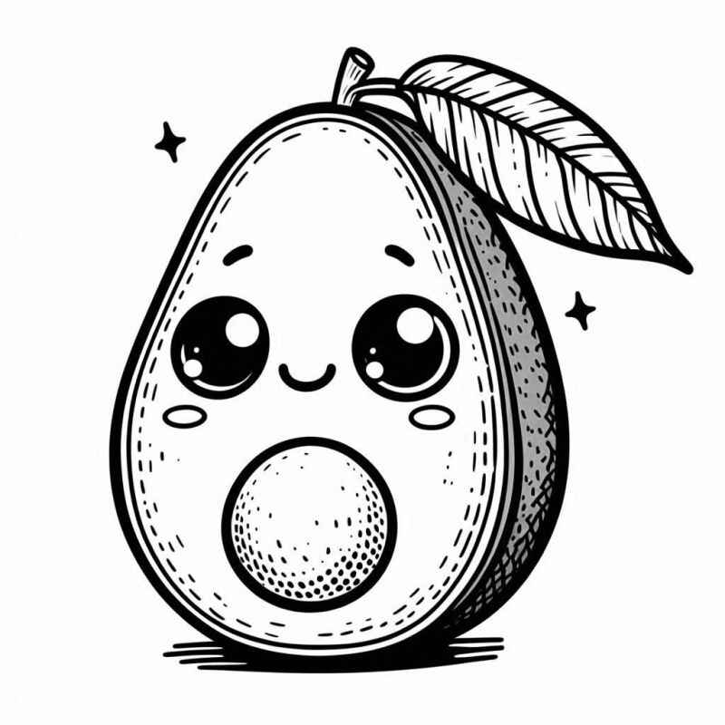 Desenho de Abacate Desenho Colorir Imprimir 14