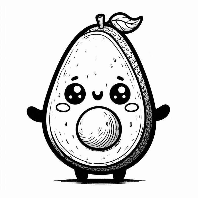 Desenho de Abacate Desenho Colorir Imprimir 17