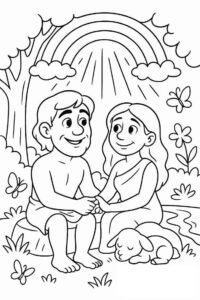 Desenho de Adão E Eva Desenho Colorir Imprimir 04