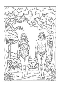 Desenho de Adão E Eva Desenho Colorir Imprimir 07