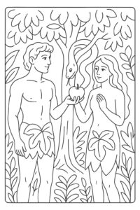 Desenho de Adão E Eva Desenho Colorir Imprimir 12