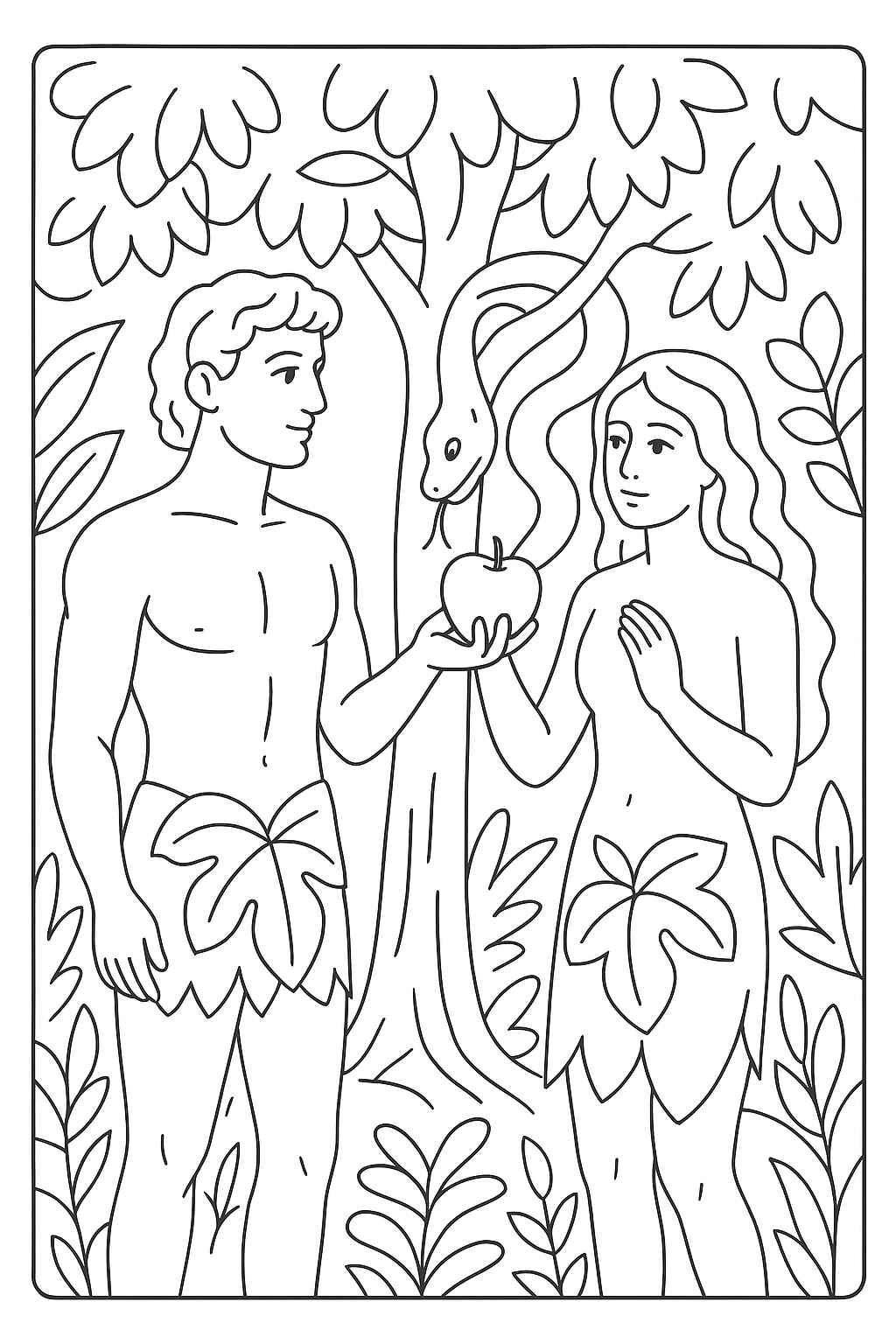 Desenho de Adão E Eva Desenho Colorir Imprimir 12