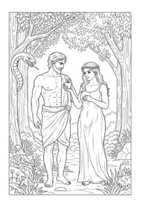 Desenho de Adão E Eva Desenho Colorir Imprimir 13