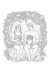 Desenho de Adão E Eva Desenho Colorir Imprimir 14