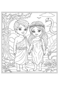 Desenho de Adão E Eva Desenho Colorir Imprimir 16