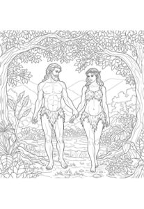 Desenho de Adão E Eva Desenho Colorir Imprimir 17