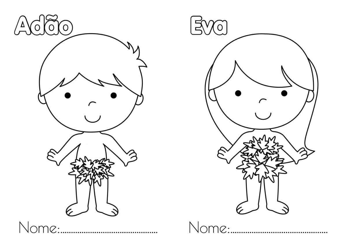 Desenho de Adão E Eva Desenho Colorir Imprimir 19