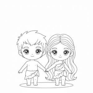 Desenho de Adão E Eva Desenho Colorir Imprimir 21