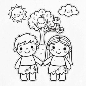 Desenho de Adão E Eva Desenho Colorir Imprimir 22