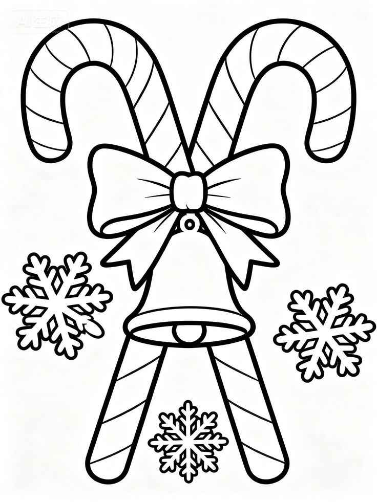 Desenho de Bengala De Natal Desenho Colorir Imprimir 01