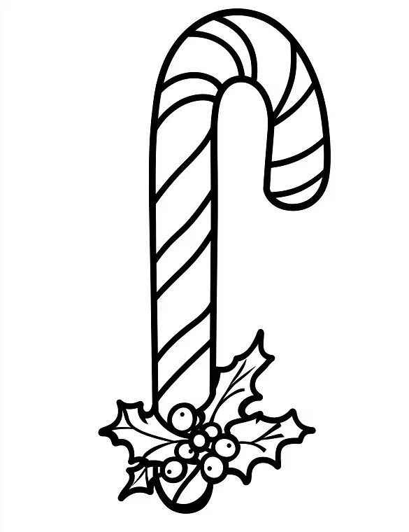 Desenho de Bengala De Natal Desenho Colorir Imprimir 03