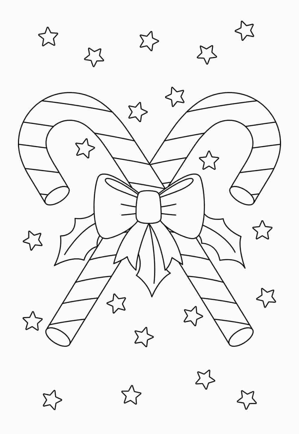 Desenho de Bengala De Natal Desenho Colorir Imprimir 05