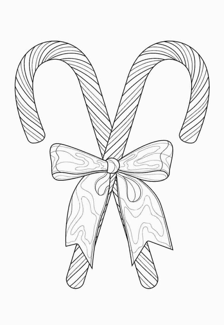 Desenho de Bengala De Natal Desenho Colorir Imprimir 06