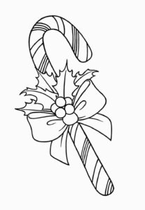 Desenho de Bengala De Natal Desenho Colorir Imprimir 07