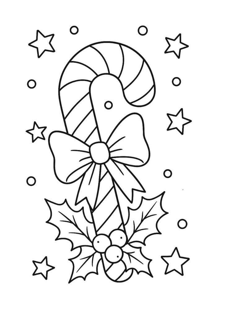 Desenho de Bengala De Natal Desenho Colorir Imprimir 14