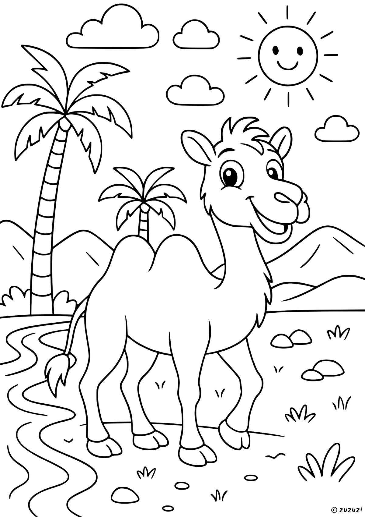 Desenho de Camelo Desenho Colorir Imprimir 04