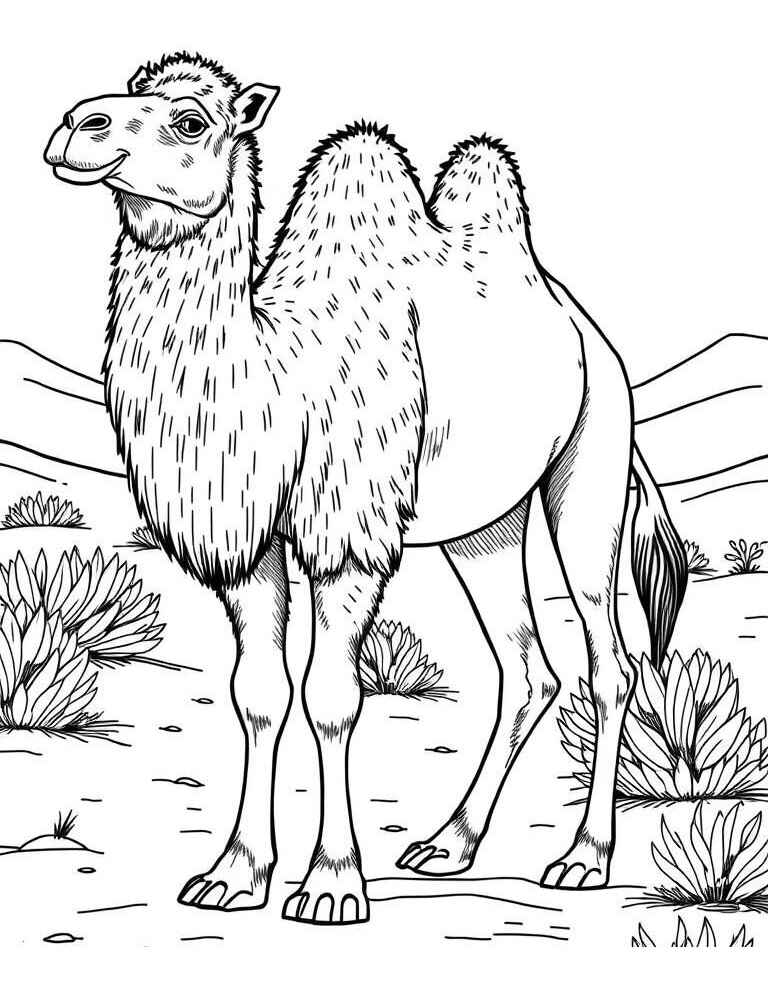 Desenho de Camelo Desenho Colorir Imprimir 05