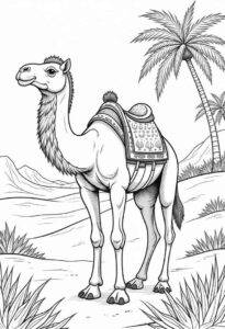 Desenho de Camelo Desenho Colorir Imprimir 08