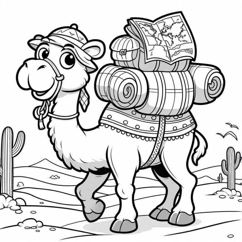 Desenho de Camelo Desenho Colorir Imprimir 12
