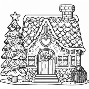 Desenho de Casa Do Papai Noel Desenho Colorir Imprimir 06