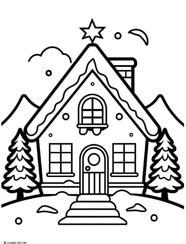Desenho de Casa Do Papai Noel Desenho Colorir Imprimir 08