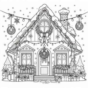 Desenho de Casa Do Papai Noel Desenho Colorir Imprimir 13