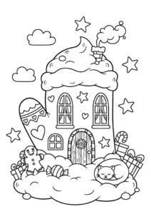 Desenho de Casa Do Papai Noel Desenho Colorir Imprimir 17