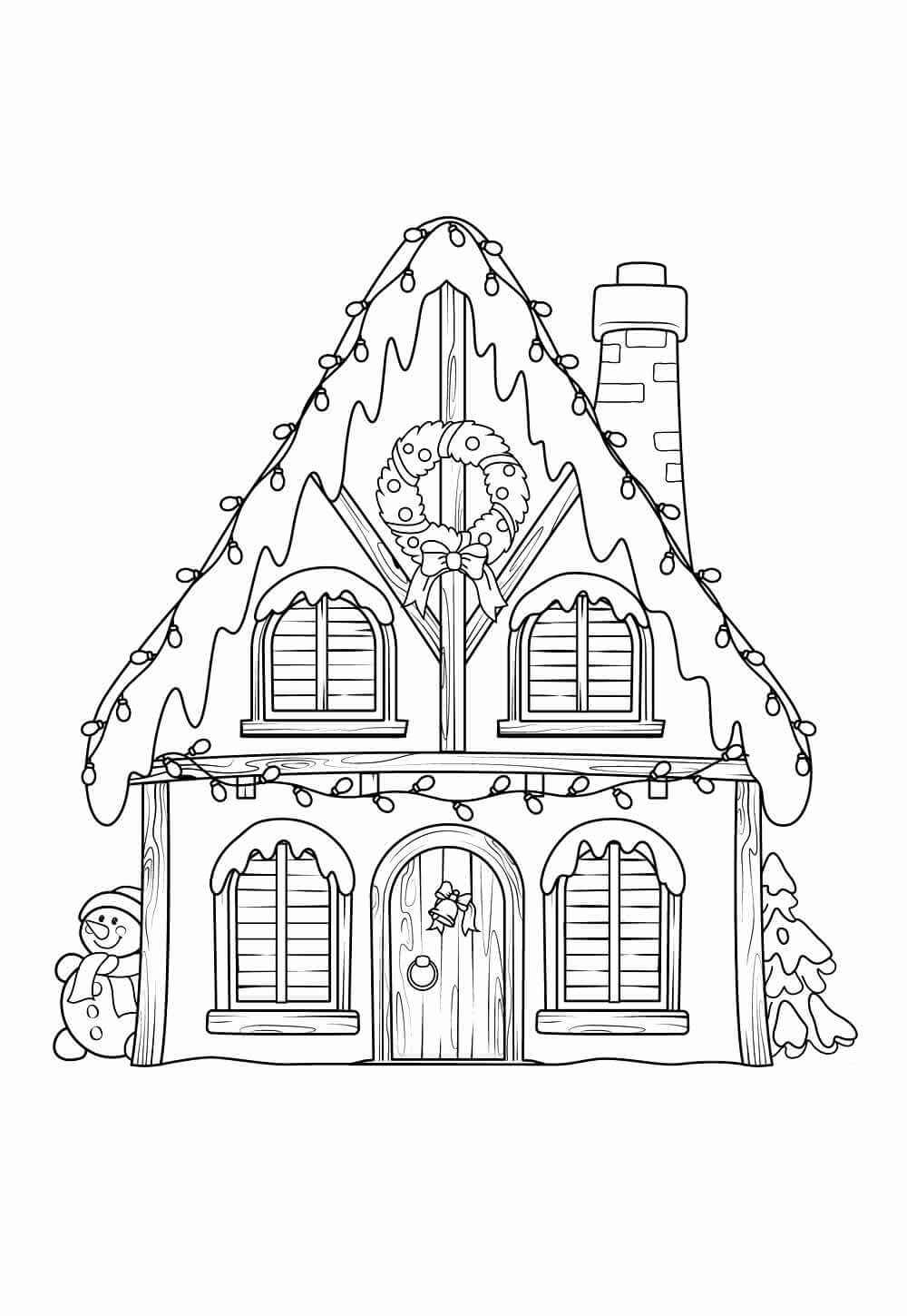 Desenho de Casa Do Papai Noel Desenho Colorir Imprimir 21