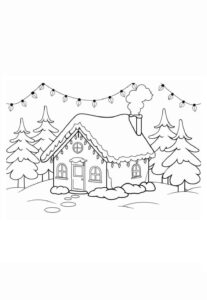 Desenho de Casa Do Papai Noel Desenho Colorir Imprimir 22