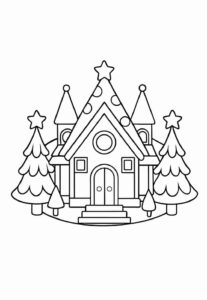Desenho de Casa Do Papai Noel Desenho Colorir Imprimir 24
