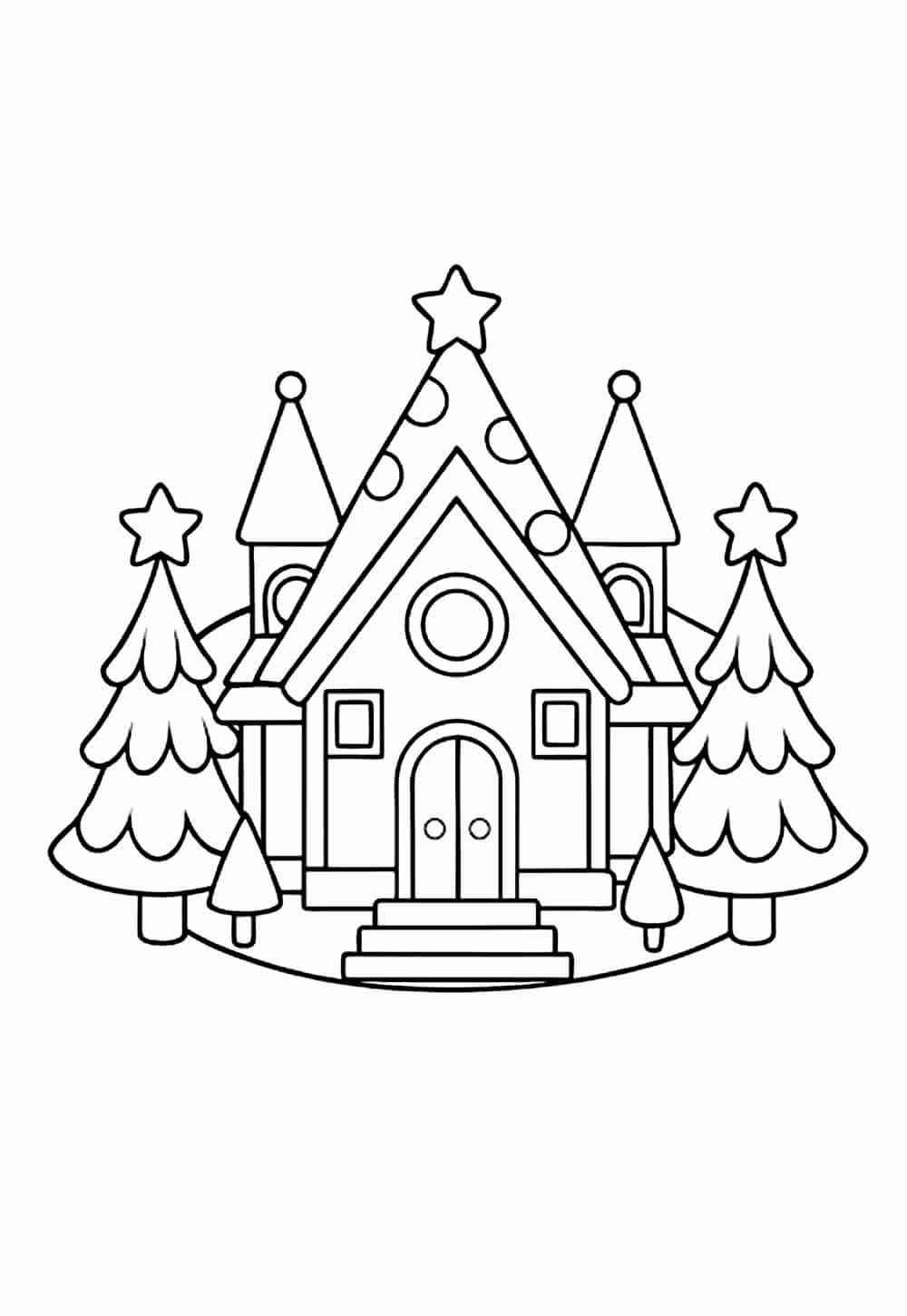 Desenho de Casa Do Papai Noel Desenho Colorir Imprimir 24