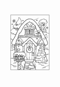 Desenho de Casa Do Papai Noel Desenho Colorir Imprimir 26