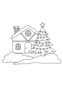 Desenho de Casa Do Papai Noel Desenho Colorir Imprimir 29