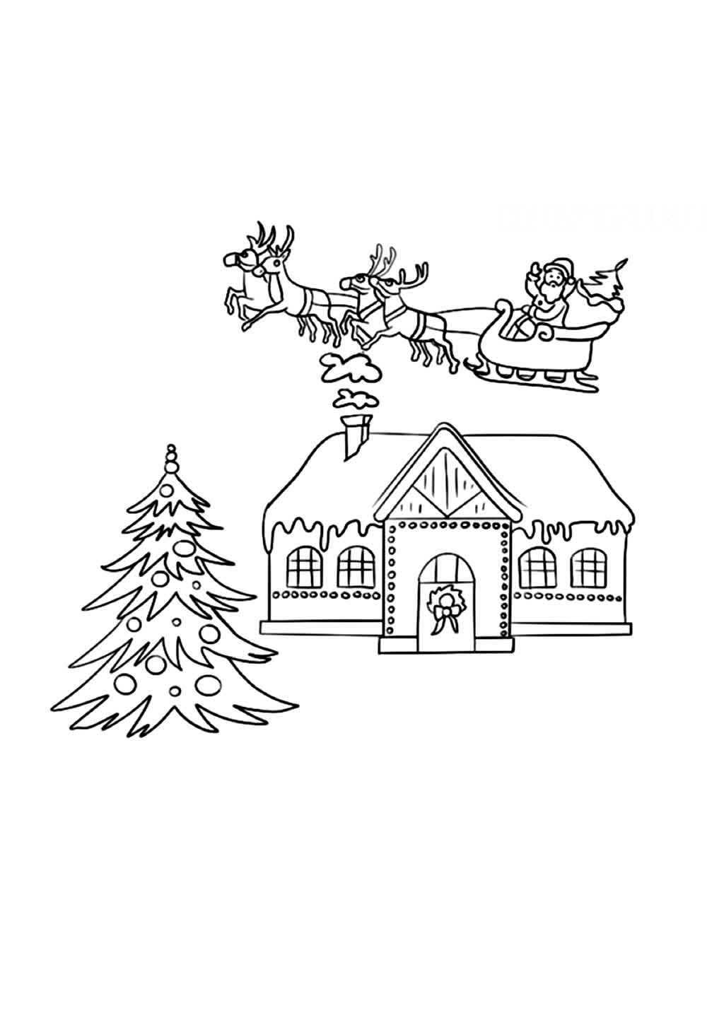 Desenho de Casa Do Papai Noel Desenho Colorir Imprimir 30