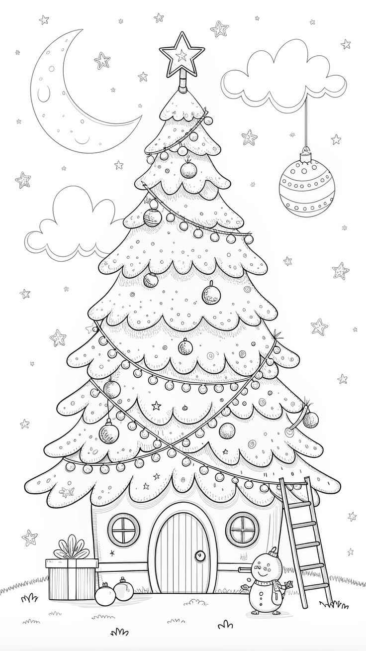 Desenho de Casa Do Papai Noel Desenho Colorir Imprimir 36