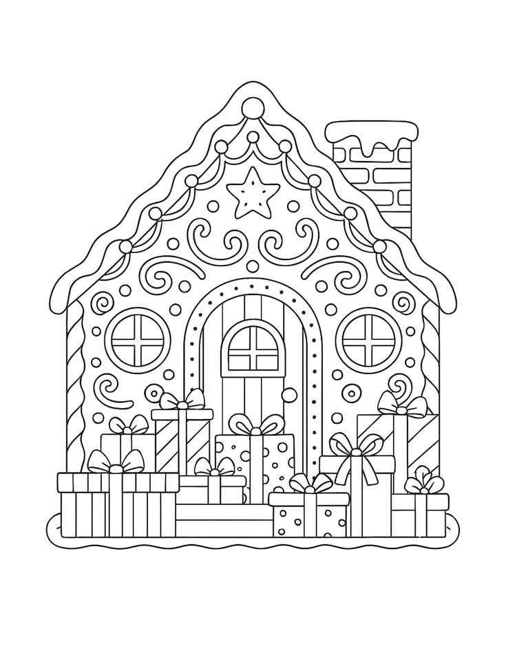 Desenho de Casa Do Papai Noel Desenho Colorir Imprimir 37