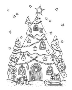 Desenho de Casa Do Papai Noel Desenho Colorir Imprimir 38