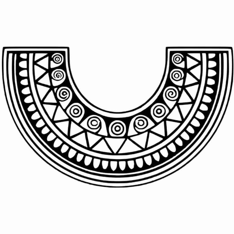 Desenhos de Colar Africano para Imprimir e Colorir