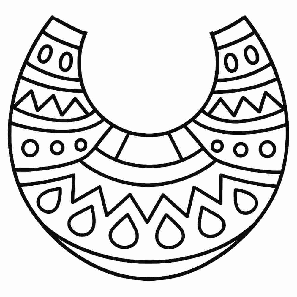 Desenho de Colar Africano Desenho Colorir Imprimir 03