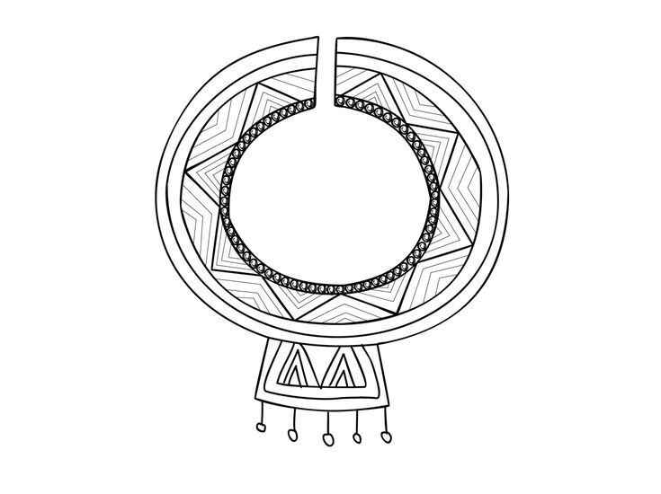 Desenho de Colar Africano Desenho Colorir Imprimir 08