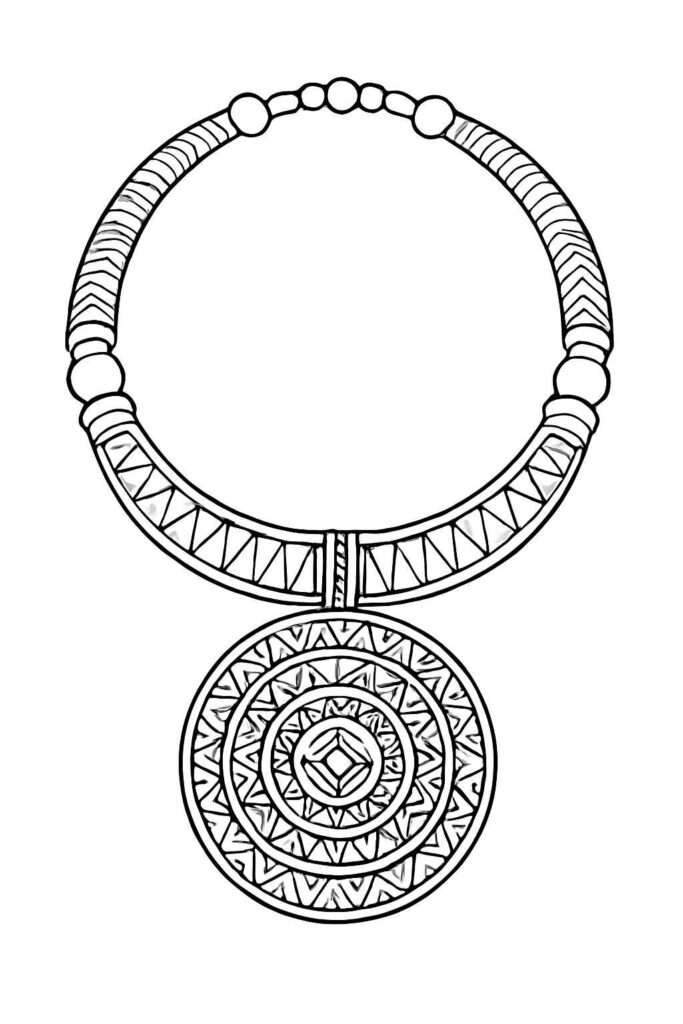 Desenhos de Colar Africano para Imprimir e Colorir