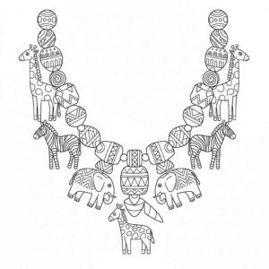 Desenho de Colar Africano Desenho Colorir Imprimir 14