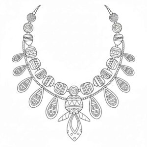 Desenho de Colar Africano Desenho Colorir Imprimir 15