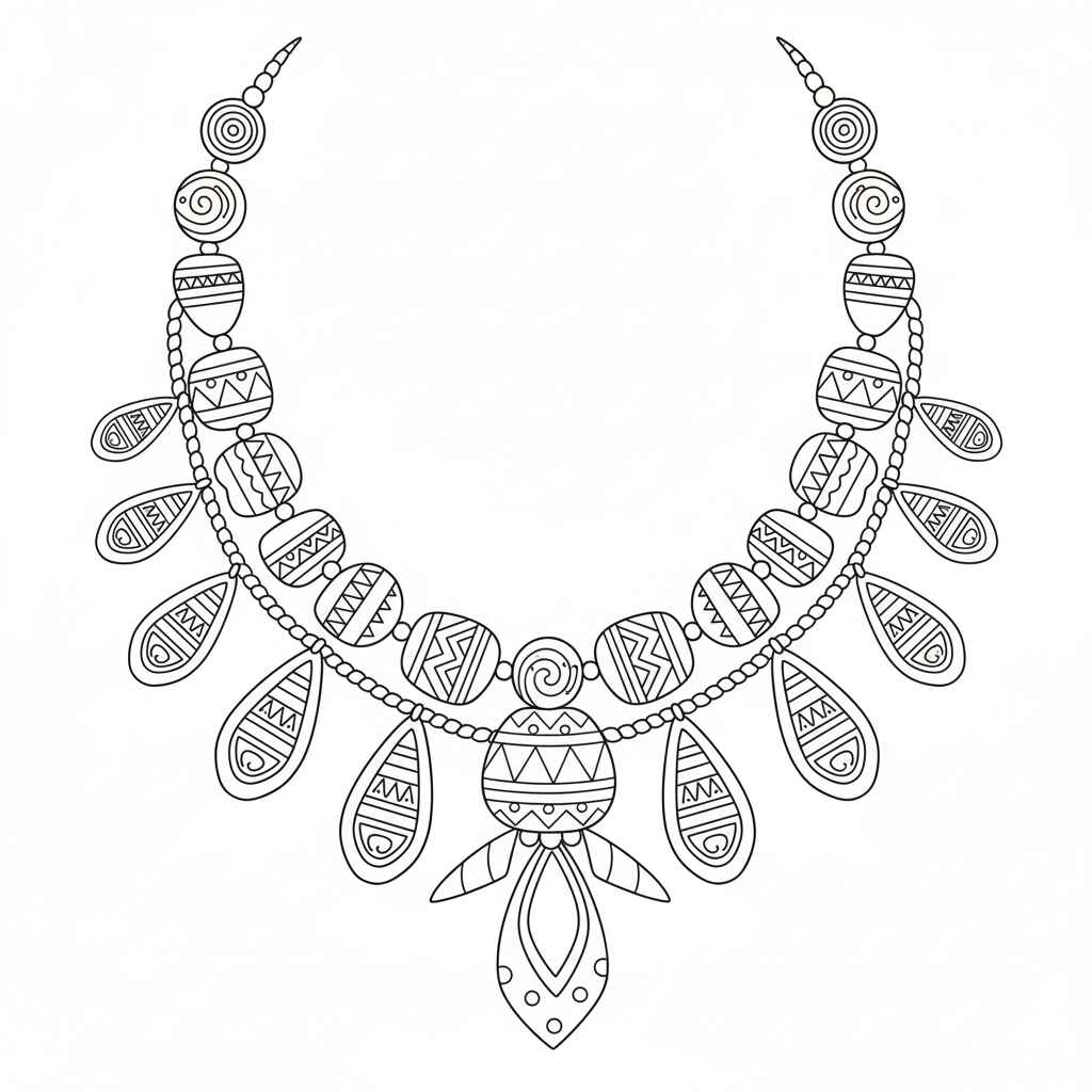 Desenho de Colar Africano Desenho Colorir Imprimir 15