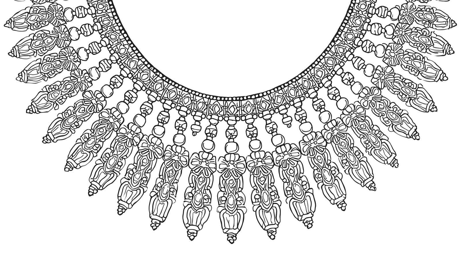 Desenho de Colar Africano Desenho Colorir Imprimir 16